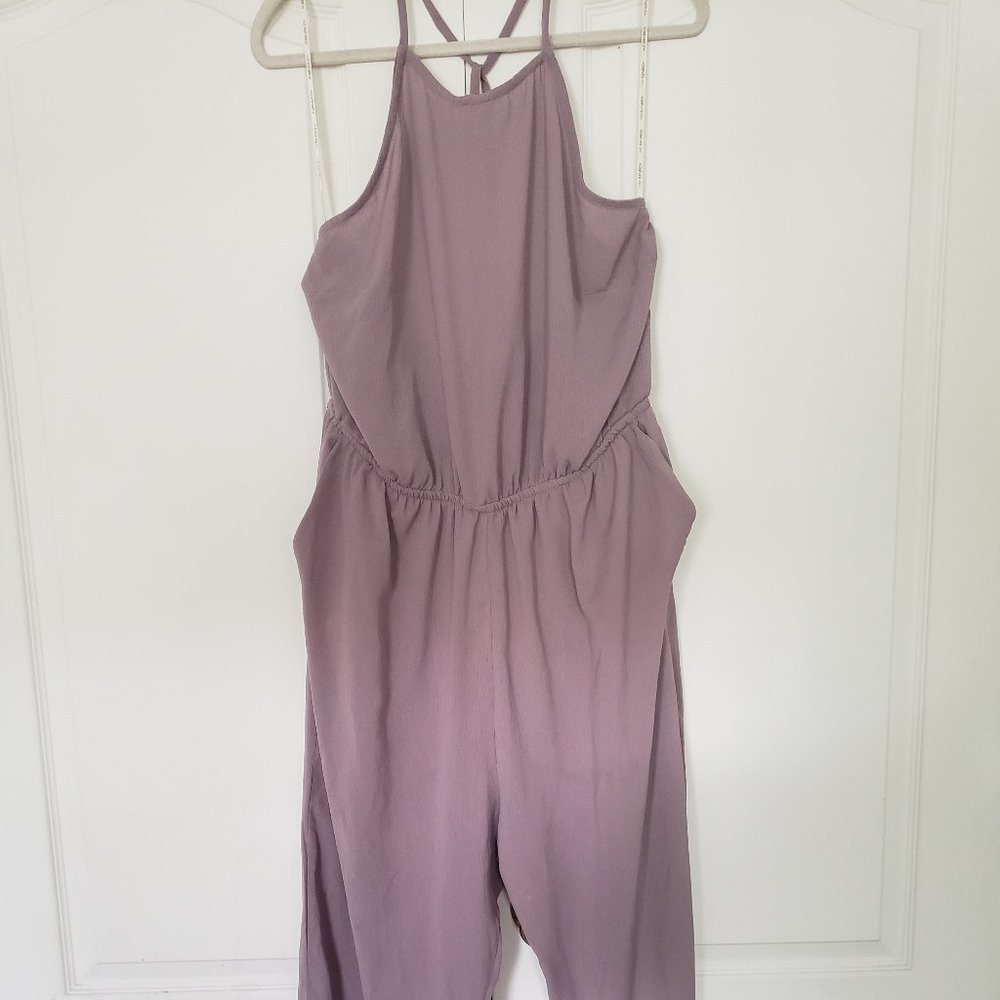 Halter tapered leg pantsuit